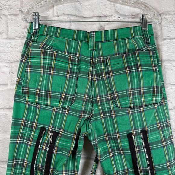 Tripp NYC Plaid Bondage Unisex Size 30 Pants Punk Green Tartan Daang Goodman - Picture 4 of 10